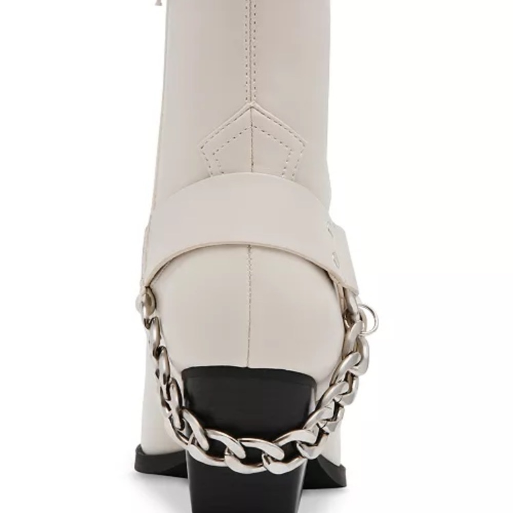 Dolce Vita Cream Ankle Boots with Chain Detail - Picture 3 of 11
